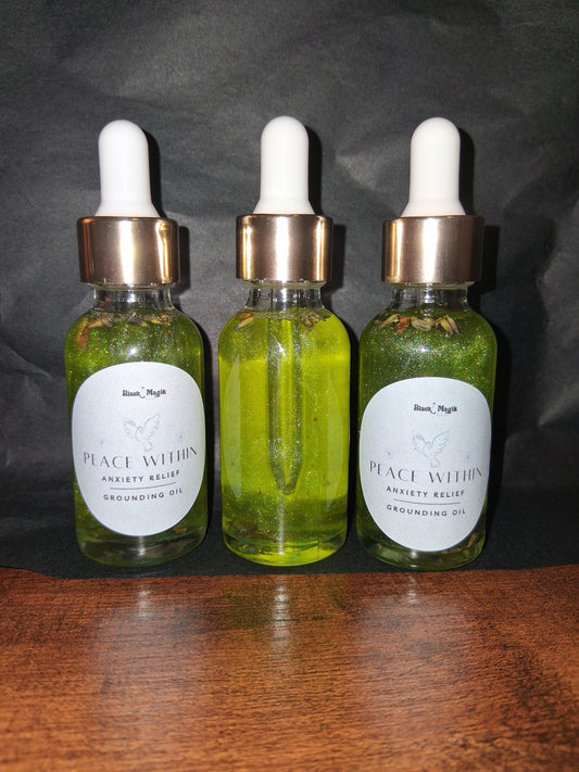 Peace Within Grounding & Calming Oil: Ritually Infused, Crystal and Herb infused ritual oil