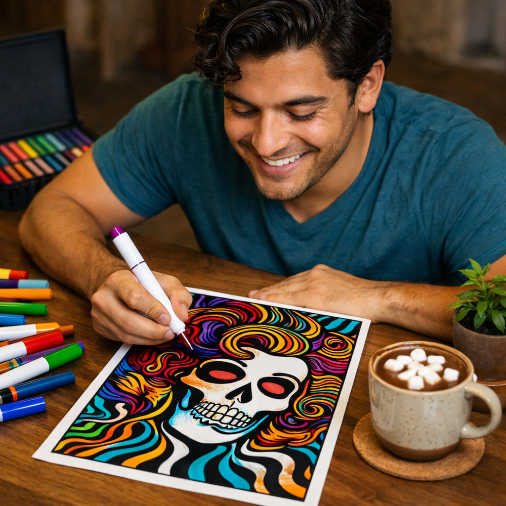 Skull Coloring Book: Bold, Dark, and Strangely Beautiful