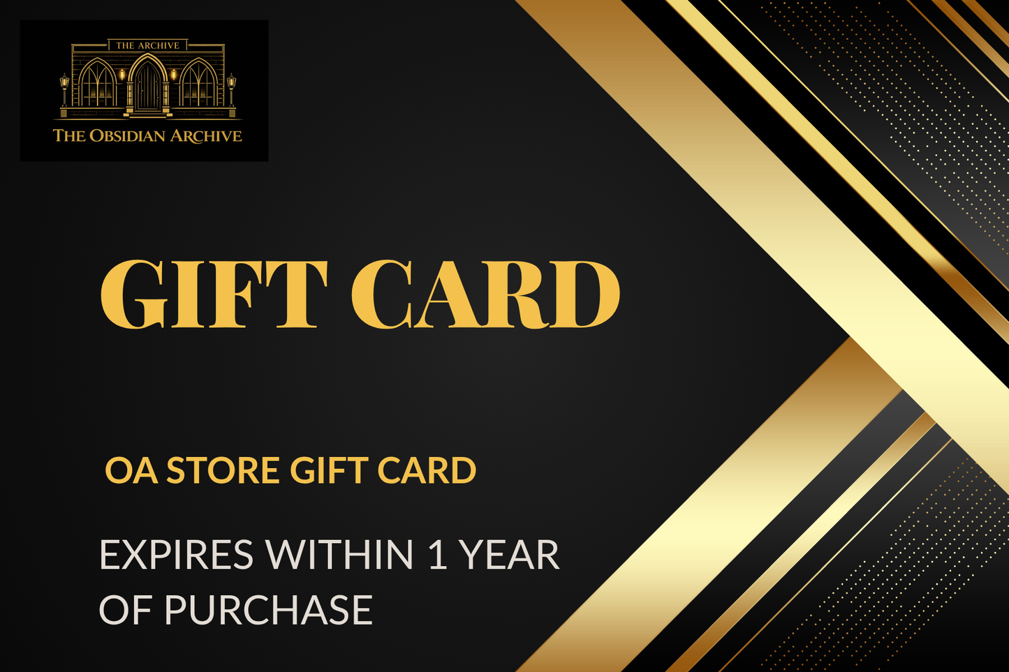 The Obsidian Archive Store Gift Card