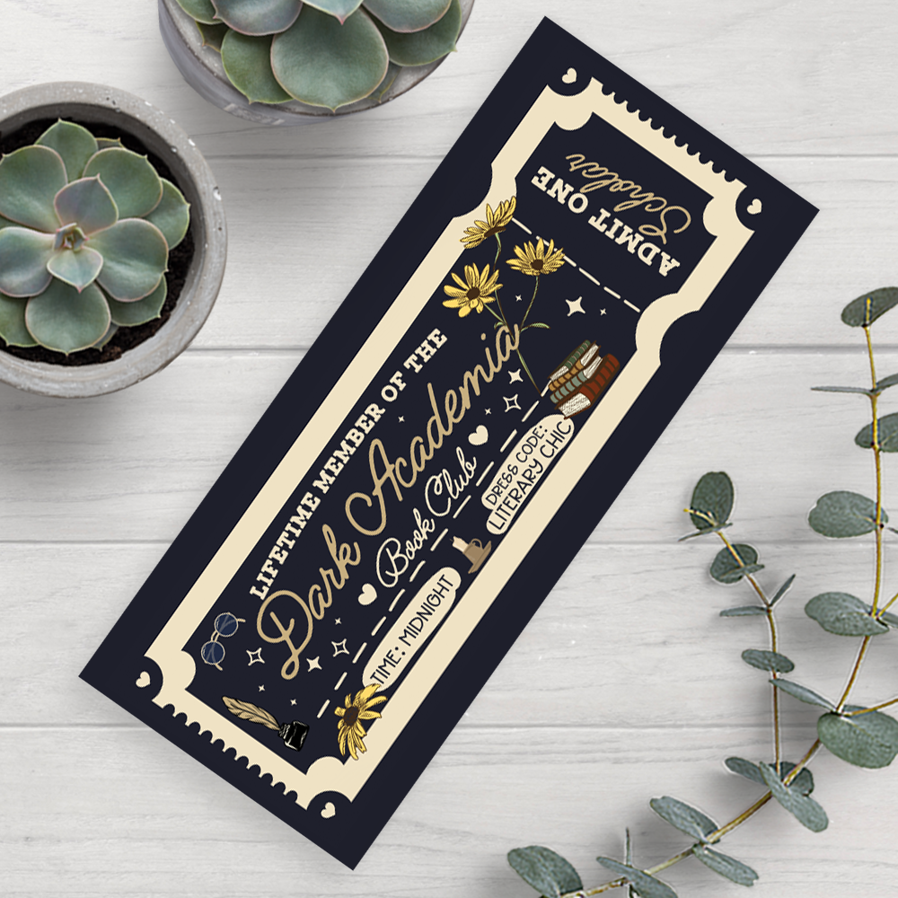 Dark Academia Bookmark, 2.5" x 6"