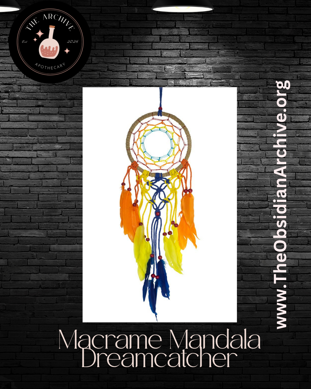 Macrame Mandala colorful Dreamcatcher, handmade boho witchy decor
