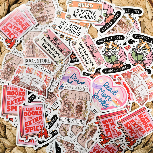 Books / Reading Assorted Small 2" Vinyl Stickers - 2 for $1.50