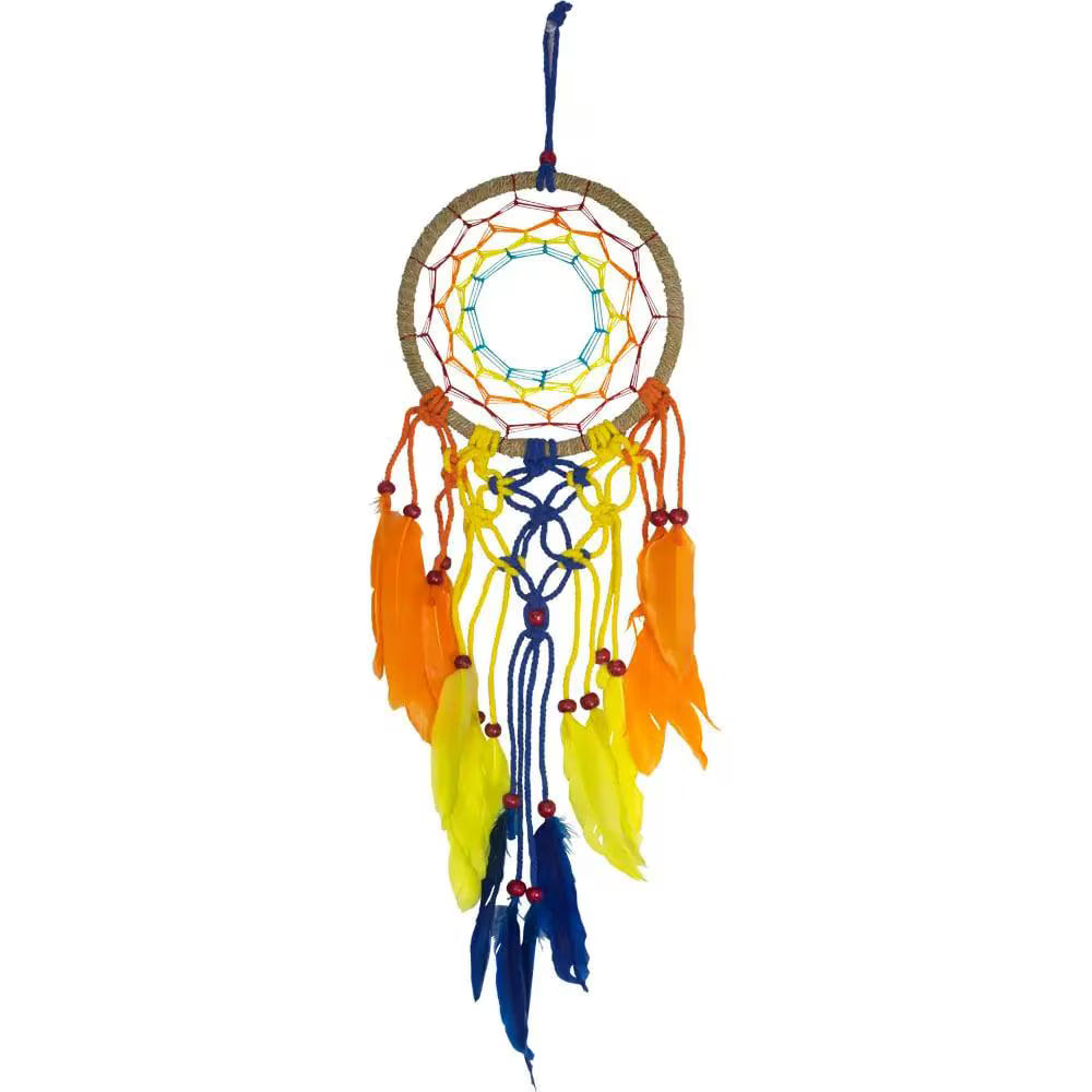 Macrame Mandala colorful Dreamcatcher, handmade boho witchy decor