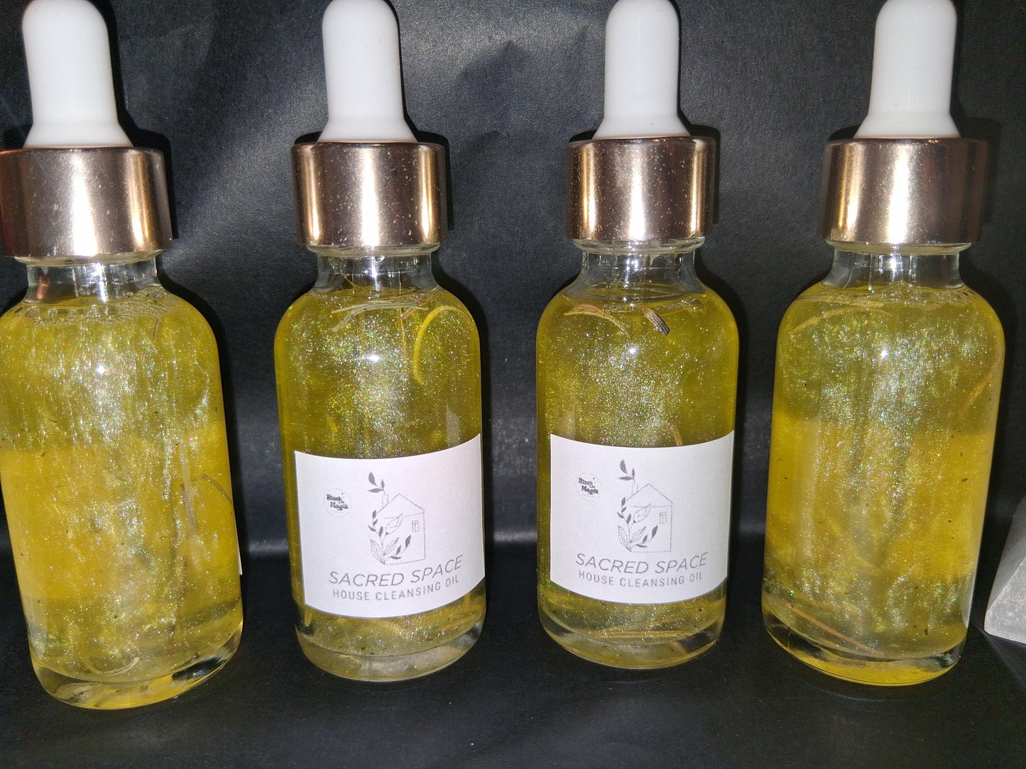 Sacred Space Cleansing Oil: Herb & Crystal Infused Ritual Oil