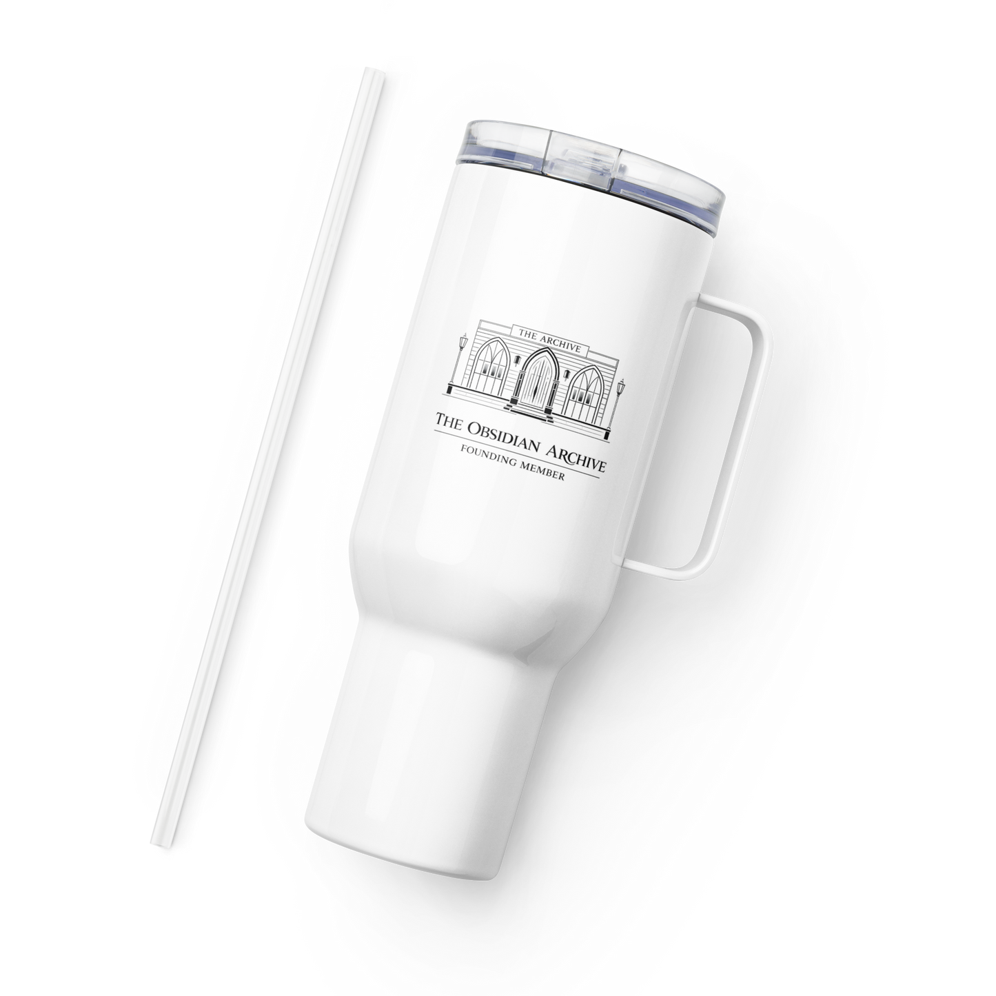 The OA exclusive Travel mug with a handle